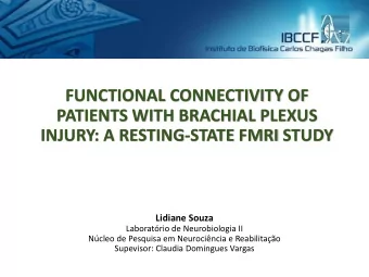 INJURY: A RESTING-STATE FMRI STUDY  Lidiane Souza  Laboratrio de Neurobiologia II  Ncleo de
