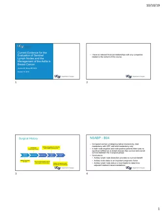 10/10/19  Current Evidence for the  I have no relevant financial relationships with any companies