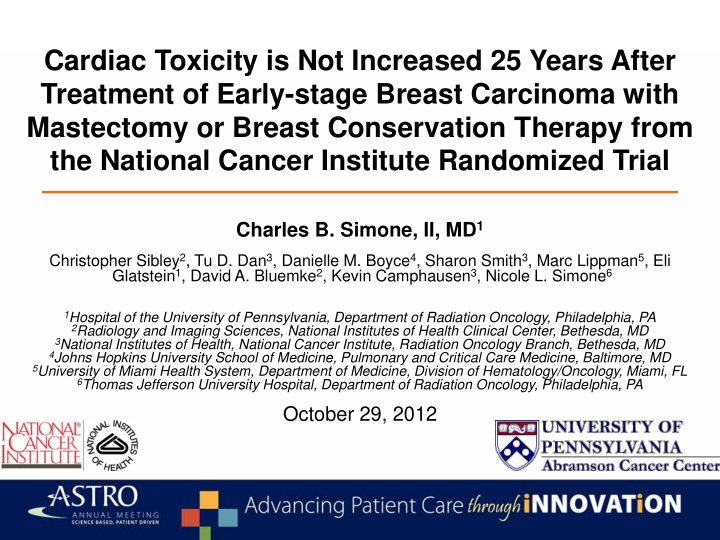 the national cancer institute randomized trial