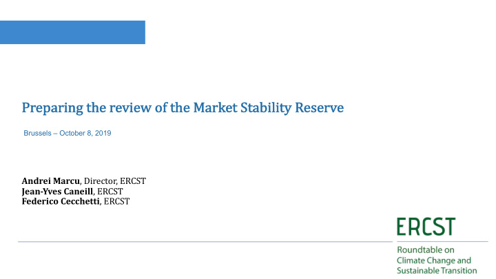 preparing ng the review of the market stability reserve