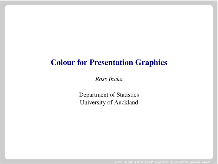 colour for presentation graphics