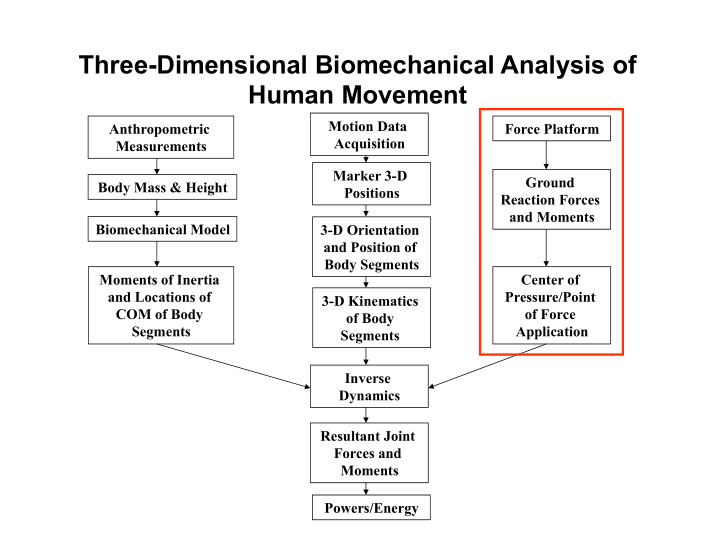 three dimensional biomechanical analysis of human movement