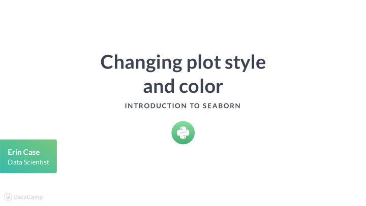 changing plot style and color