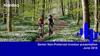 Senior Non-Preferred investor presentation  June 2018  Disclaimer This presentation contains