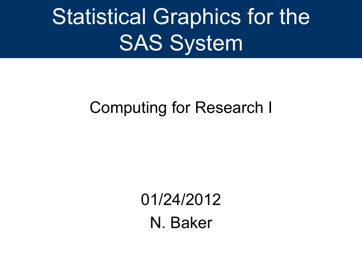 statistical graphics for the sas system