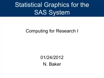Statistical Graphics for the  SAS System  Computing for Research I  01/24/2012  N. Baker