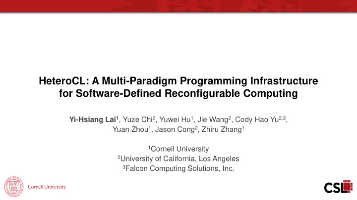 heterocl a multi paradigm programming infrastructure for