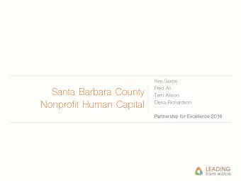 Santa Barbara County  Terri Allison  Nonprofit Human Capital  Elena Richardson  Partnership for