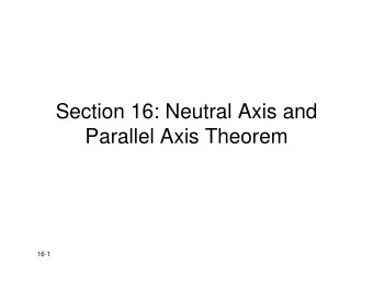Section 16: Neutral Axis and  Parallel Axis Theorem  16-1  Geometry of deformation  Geometry of