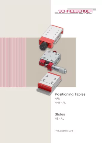 Positioning Tables  NFM  NH2 - AL  Slides  NE - AL  Product catalog 2015  Latest version of the