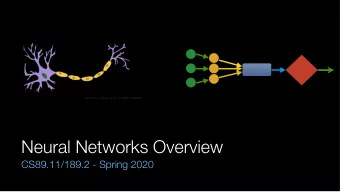 Neural Networks Overview  CS89.11/189.2 - Spring 2020  Our Neurons  Our Neurons  Dendrites  Our