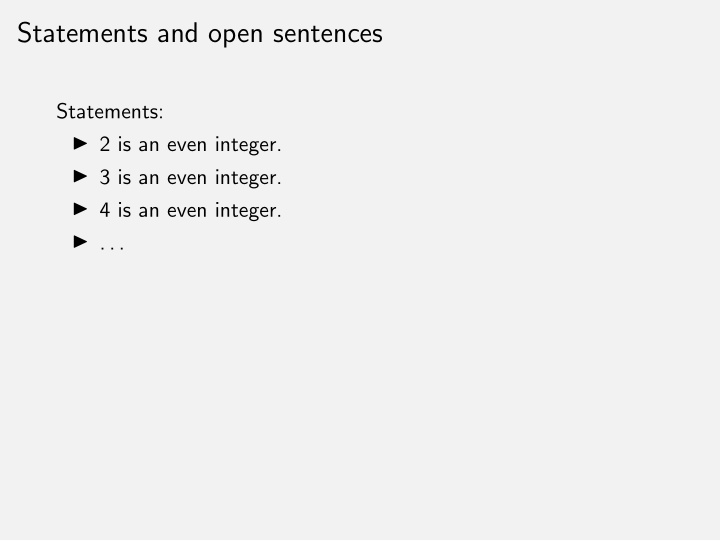 statements and open sentences
