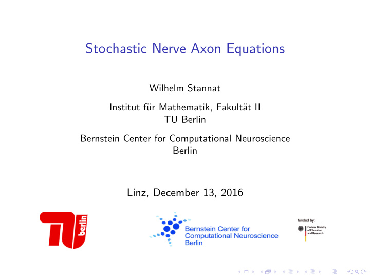 stochastic nerve axon equations