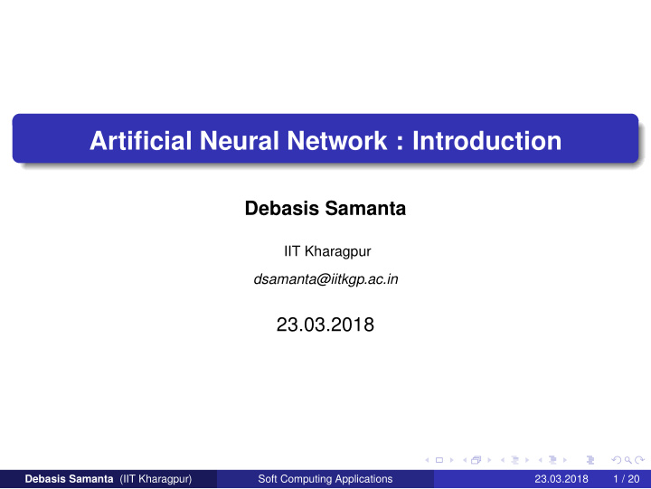 artificial neural network introduction