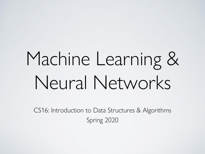 machine learning neural networks