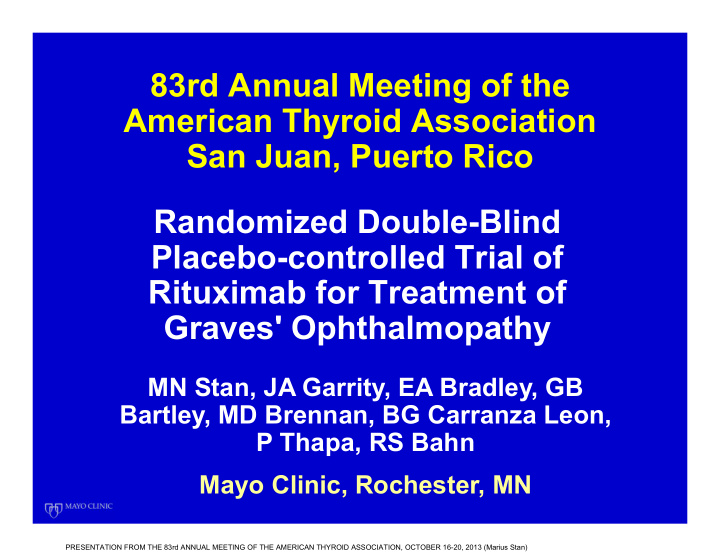 83rd annual meeting of the american thyroid association
