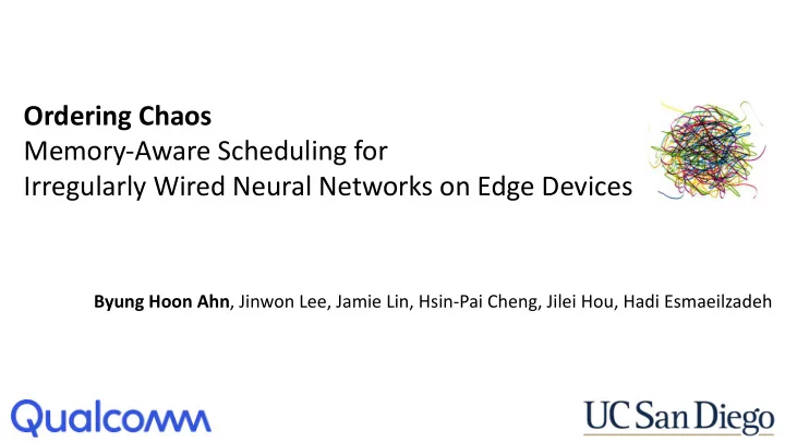 ordering chaos memory aware scheduling for irregularly