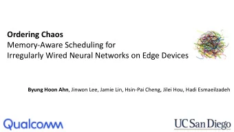 Ordering Chaos  Memory-Aware Scheduling for  Irregularly Wired Neural Networks on Edge Devices