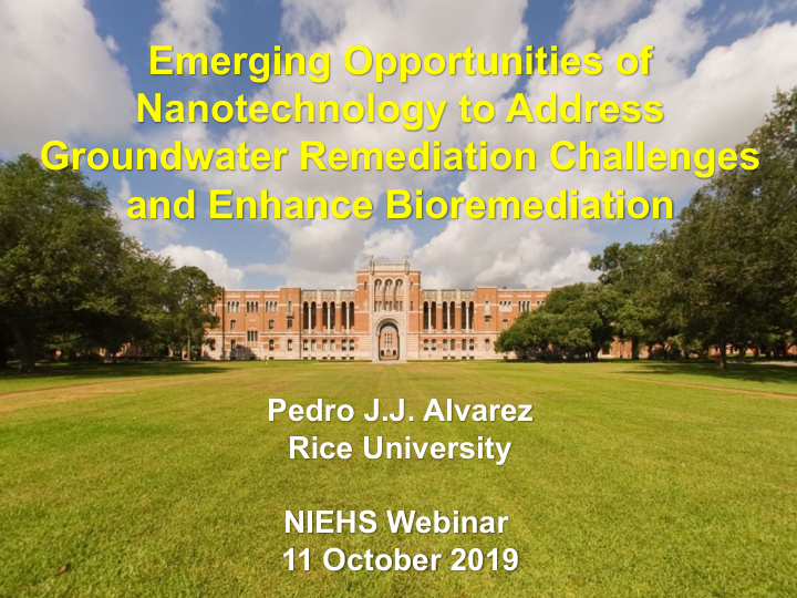 emerging opportunities of nanotechnology to address