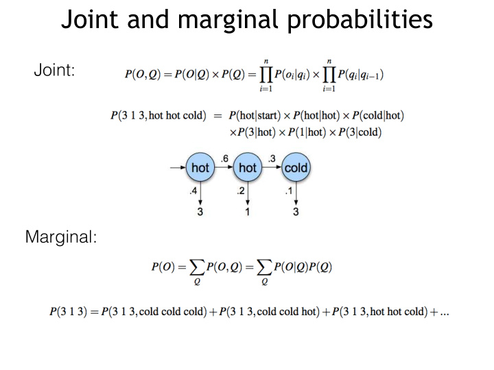 joint and marginal probabilities
