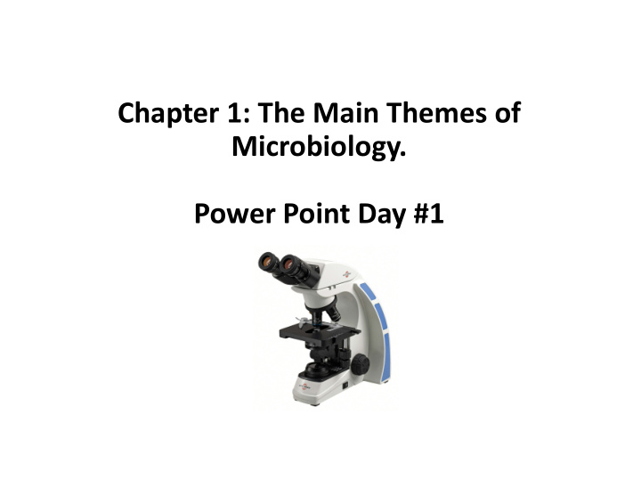 chapter 1 the main themes of microbiology power point day