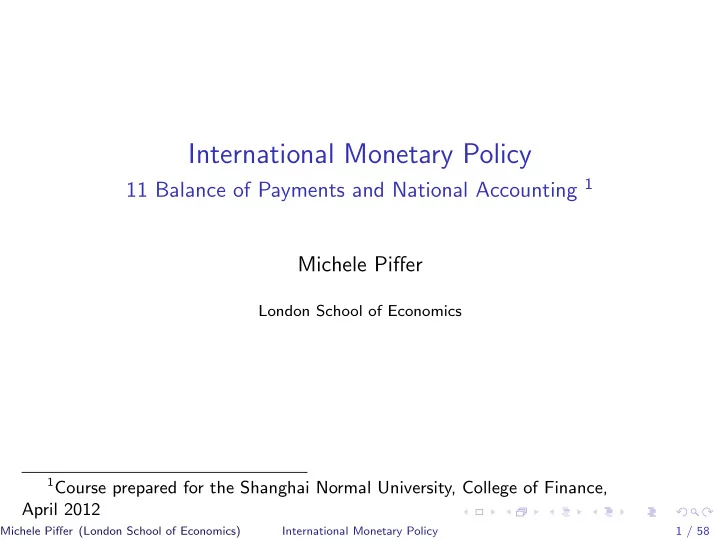 international monetary policy