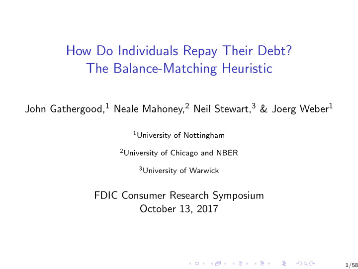 how do individuals repay their debt the balance matching