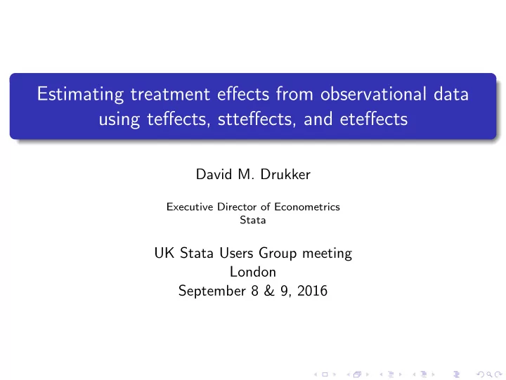 estimating treatment effects from observational data