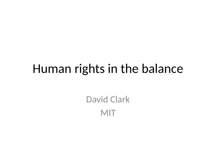 human rights in the balance