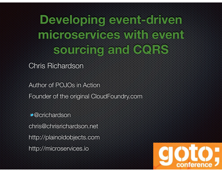 developing event driven microservices with event sourcing