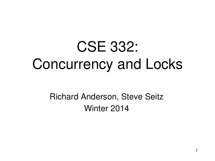 concurrency and locks