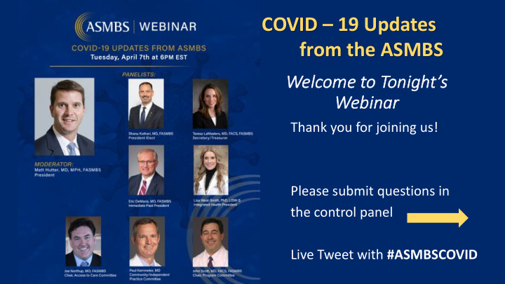 covid 19 updates from the asmbs