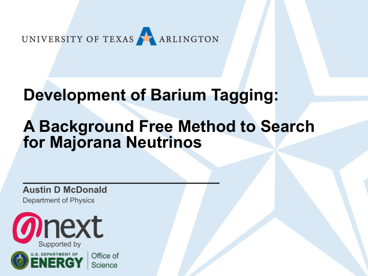 development of barium tagging a background free method to