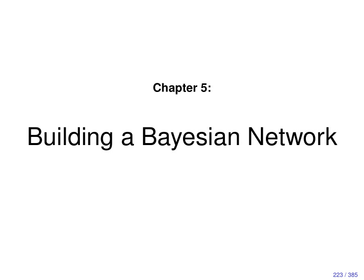 building a bayesian network