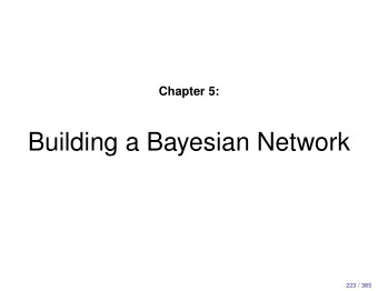 Building a Bayesian Network  223 / 385  The construction of a Bayesian network  Construction of a