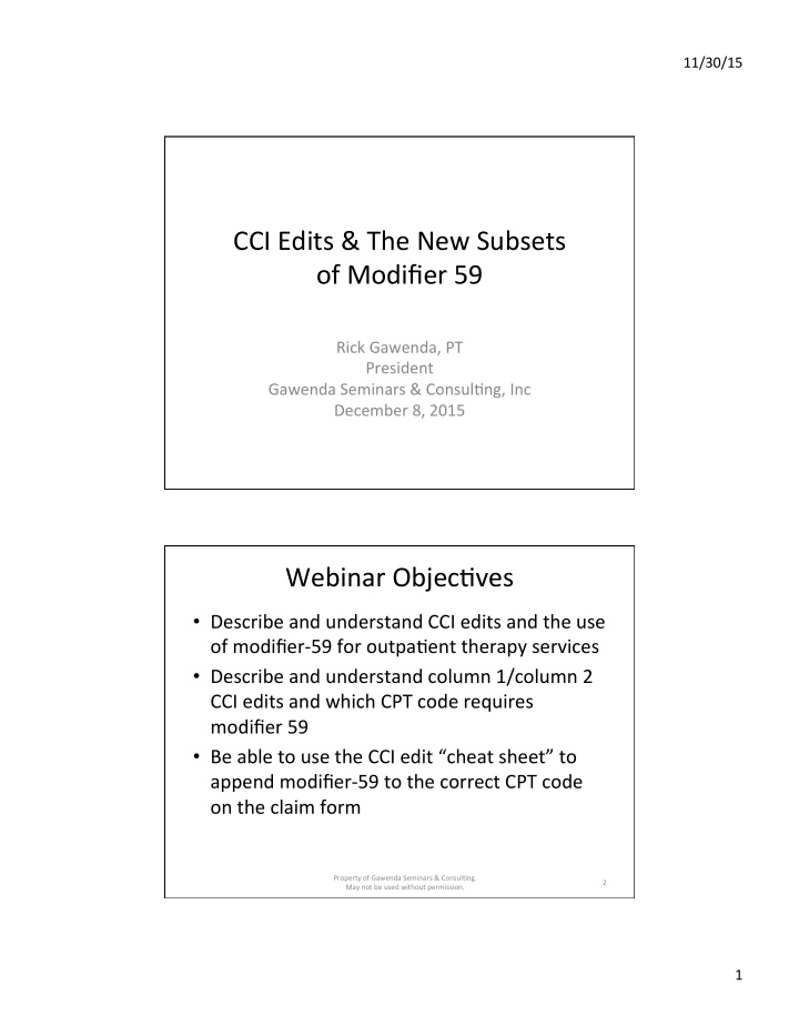 cci edits the new subsets of modifier 59
