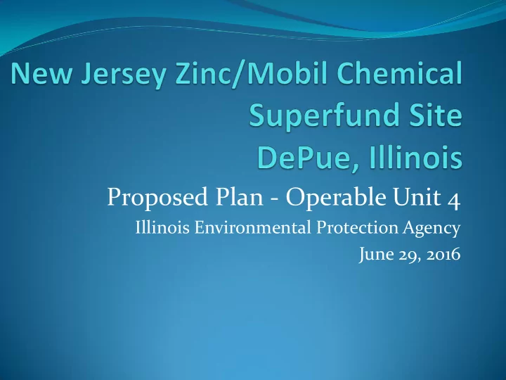 proposed plan operable unit 4