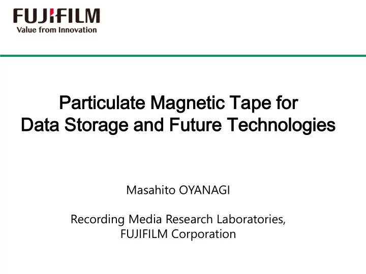 pa particu ticulate late magnetic gnetic ta tape pe fo for
