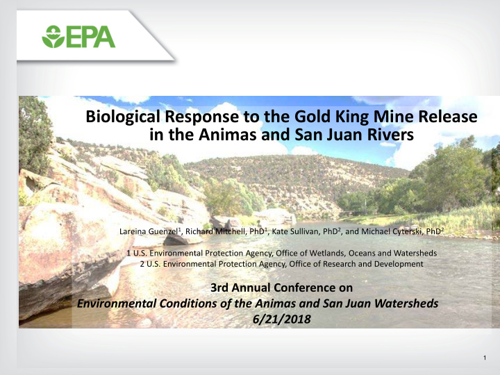 biological response to the gold king mine release in the