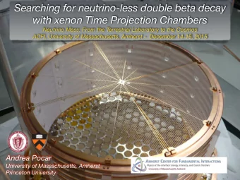 Searching for neutrino-less double beta decay  The Weakly Interaction  with xenon Time Projection