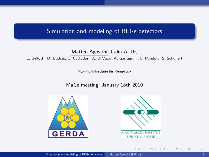 simulation and modeling of bege detectors