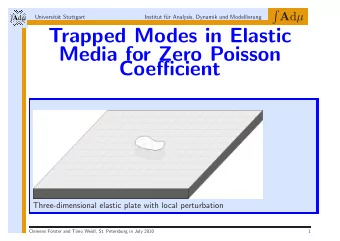 Trapped Modes in Elastic  Media for Zero Poisson  Coefficient  Three-dimensional elastic plate with
