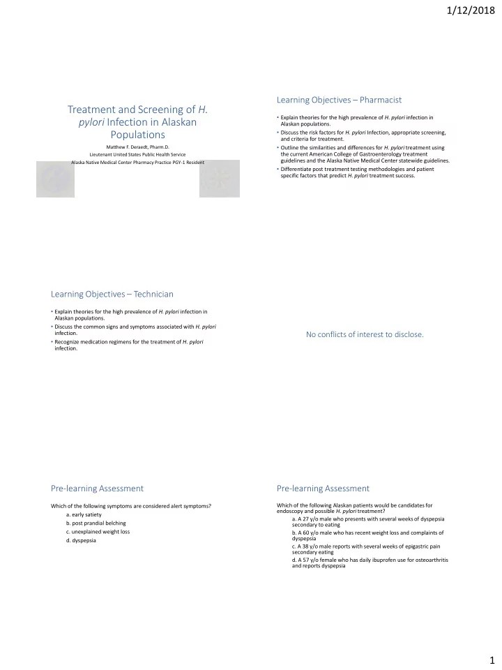 treatment and screening of h