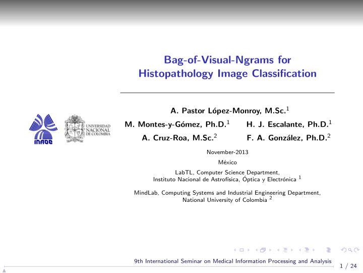 bag of visual ngrams for histopathology image
