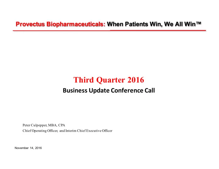 third quarter 2016