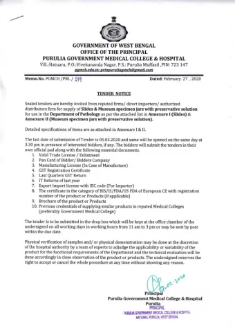 \f&amp; Purulia Government Medical College &amp; Hospital  Purulia  PRiNfiIPAL PURUUA GOVERhI|\4ENT