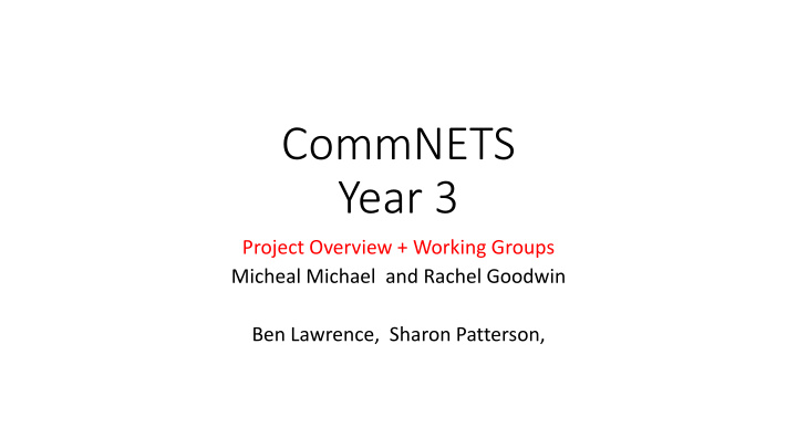 commnets year 3