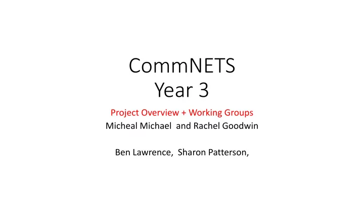 commnets year 3