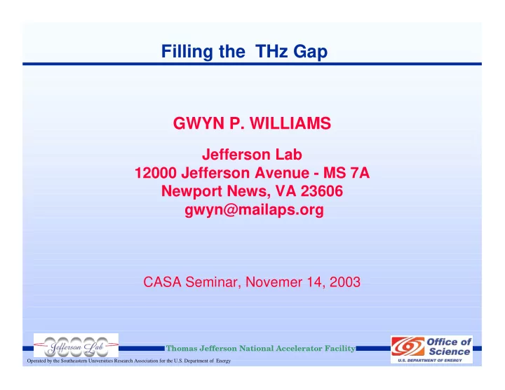 filling the thz gap