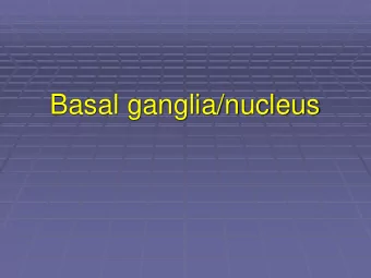 Basal ganglia/nucleus  Parts  Function of the basal ganglia Direct = Dark grey  Red  Blue